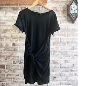 NWOT: LILLUSORY Dress Women's L Black Front Tie‎ Crew Neck Short Sleeves (D500)